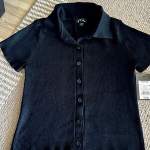 Youth XL black button down shirt BNWT